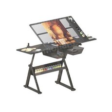 그림테이블 드로잉보드 테이블 유화 책상 화가 이젤 미술학원 그림 제도 작업대 도면거치대, 3. 아이언 드로잉 테이블+스툴