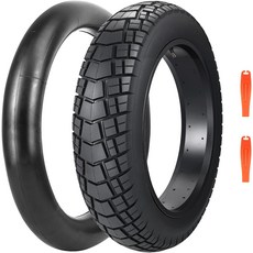 ZUKKA 20x4.0 전기 자전거 타이어 2팩 지방 고성능 교체 접이식 산악 고밀도 MTB E 자전거용, 1 Tire+1 Tube+2, 20 x 4.0