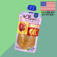 플럼 오가닉 이유식 6개월 이상 복숭아 피치 바나나 살구 4온스 113g Plum Organics Organic Baby Food 6 Months Peach Banana Apr
