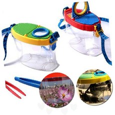 어린이 곤충 채집 관찰 세트 돋보기 집게 야외 학습 자연 탐구 교구, 1개