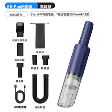 GURFOON 小型無線車用手持吸塵器吹吸兩用, 如圖, 藍色（7548）