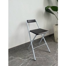버스킹 공연용 휴대용 스툴 원형 기타 접이식 좌고 연주자 블랙 상판, 1인용, 화이트 프레임 월넛 컬러 60cm