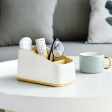 다용도 책상 수납정리함, 옐로우, 1개