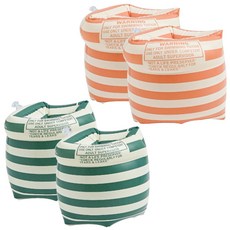 [KC인증] 로나비 프리미엄 성인 아동 공용 물놀이 암튜브 암링 1+1, 2개, 그린+오렌지