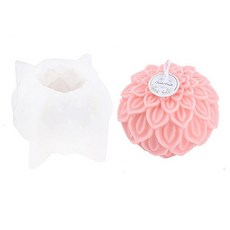 대형 로즈 볼 캔들 몰드 3D 플라워 실리콘 비누 몰드 퐁당 초콜릿 캔디 배쓰밤 에폭시 수지 석고 폴리머 클레이용 214227, Nasturtium 볼 캔들 실리콘 몰드, 연꽃 꽃잎
