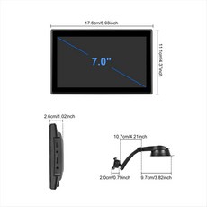 무선 카 플레이 화면 7 인치 HD 자동차 스테레오 카 플레이어 안드로이드 오토 초상화 및 조경 화면 미러 링크, 검은색