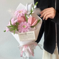 모루 꽃다발 키트 집콕 버블 취미 키트 부케 공예 재료 DIY 블루 꽃다발