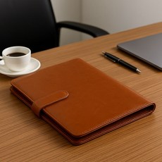제너럴케이 가죽 바인더 버클타입 클립보드 A4, 브라운