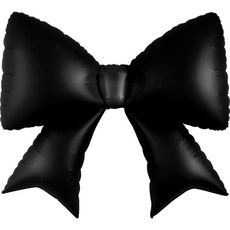 하하홈파티 리본 호일 풍선 은박 파티풍선 75X70cm, 1개, 블랙