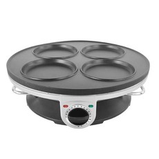 4구 전기 미니 계란 후라이팬 논스틱 사각 팬케이크팬 브런치 쿠커 업소용 팬, 실버 35H 4구