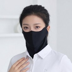 스탠다드엔 자외선차단 쿨링 골프 마스크 롱넥, 블랙, 1개