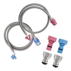 해피니즈 국산 냉수 1.3M + 온수 1.3M 세탁기호스 + 커플링 4개 세트, 1세트, 1.3M 냉온수세트 +색깔커플링 2개 +황동커플링 2개