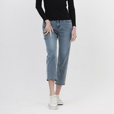 잠뱅이 여성 쿨맥스 오비안밴드 절개포인트 올약워싱 일자 핏_AN1DIG261-LB 715733