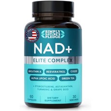 NAD 엘리트 복합체 직접 300mg 유로리틴 A 레스베라트롤 코엔자임 Q10 제 블렌드 포함 세포 에너지 미토콘드리아 지원 건강한 노화 비건 비유전자변형 30회분 심플리 Na, NAD 엘리트 복합체 직접 300mg 유로리틴 A 레스