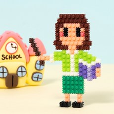 직업 디폼 블록 만들기 diy 진로 체험 교육 놀이 키트 초등 수업 교구 재료 블록, 10개, 선생님