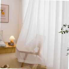 거실커튼 쉬폰 화이트 호텔 카페 핀형 키밍 나비주름 59000EA 1EA