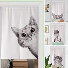 가로 85 90 x 120 세로 2단 그림 고양이 공간분리 중문 아이방 문 가리개 커튼, 3004