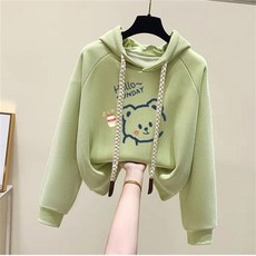 besteffie 여성용 고급 베이직 귀여운 캐릭터 후드티 가을 겨울 이너티 데일리