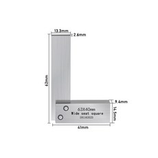 1개 사각 평면 직각자 90도 목공 측정 도구 탄소강 L자형 63x40 80x50 100x