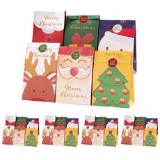 크리스마스 종이봉투 구디백, 1개, 종이봉투6종 A 30장