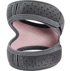 golovejoy運動護膝髕骨帶，透氣網孔，雙向調節，加厚矽膠墊片，男女通用, 灰粉色, 1個