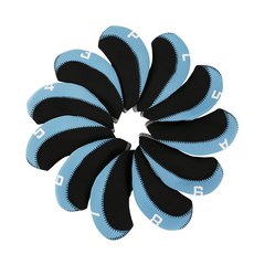 골프 아이언 커버 11홀더, 11개, 연블루