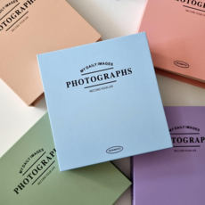 진짜 대용량 샤샤벨 네컷 사진 앨범 접착식 포토북 스크랩북 50매 100페이지, 블루