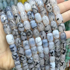 10X14MM 드럼 배럴 모양 천연석 다채로운 마노 루즈 스페이서 참 DIY 팔찌 목걸이 액세서리, 01 10X14MM about 13pcs, 15 9