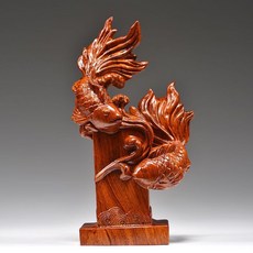 黑檀木 花梨木 金魚良緣 擺件, 如圖所示, 1個