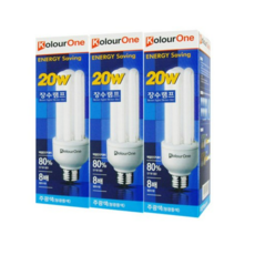 컬러원 장수램프 삼파장 EL 20W 20EX-D, 주광색, 12개
