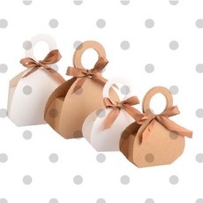 가방형 손잡이 선물 포장 상자 접이식 선물 래핑 박스 케이스, 소 - 브라운, 1개