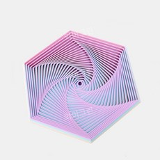 마법 육각형 링 나선형 감압 장난감 3D 프린팅 환상 선물, 마카롱 랜덤 (소 7cm)