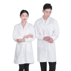 시보리 소매 얇고 통기성 좋은 알뜰형 대학생 실습용 실험복 가운
