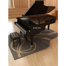 피아노 모양 충격 흡수 방음매트 소음방지 무취 벨벳 바닥매트 거실 인테리어 홈짐용 대형매트 미끄럼방지 실내 운동기구 매트, 골드빛, 160x180cm 피아노 모양