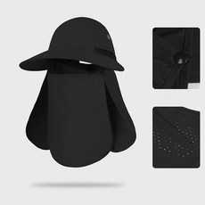 Youchen 햇빛가리개 썬캡 야외용모자 UV자외선차단 아웃도어 모자 챙넓은 농사작업모 골프 등산 낚시용 모자, 블랙