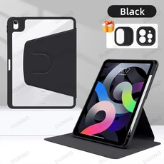 360 ° 회전 iPad 케이스 2024 Air 11 13 M2 Pro M4 4 5 10.9 7/8/9/10 세대 미니 6 태블릿 스탠드 커버, 08 iPad 10th 10.9in, 04 black