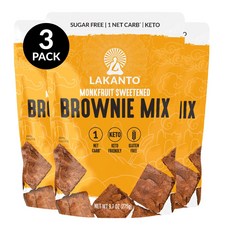 라칸토 무설탕 브라우니 믹스 - 몽크프루트 감미료로 단맛을 Lakanto Sugar Free Brownie Mix - Sweetened with Monk Fruit Sweeten, 9.7 Ounce (Pack of 3), 1개