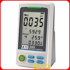台灣泰仕TES-5322A 空氣質量監測儀 PM2.5粉塵檢測儀 混合氣體(VOCs)檢測, 1個