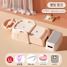접이식 누워서 머리 감는 샴푸 의자 세안 침대 아동 산모 전용 어르신 간병 가정용 샴푸대, 하드 쿠션 사쿠라+발판+숄