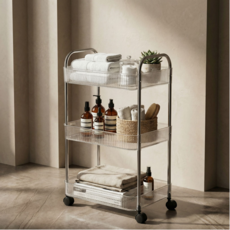 리틀보이 깔끔한 이동식 트롤리, 3단, 투명