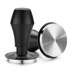 Normcore 58.5mm 에스프레소 커피 탬퍼 V4 - 스테인리스 스틸 리플 베이스가 있는 스프링 장착 탬퍼 - 6.8kg(15파운드) / 11.3kg(25파운드) / 13, 58.5mm Ripple Base, 호두