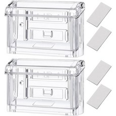 12010553 명함 꽂이 거치대 케이스 포트게이트 벽걸이식 홀더 투명 아크릴제 정리 박스 책상 정리용 2개 세트, 12010553 명함 꽂이 거치대 케이스 포트게이트 벽