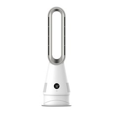 HYSURE 恆溫智能暖風機 觸摸螢幕 80度擺頭 空氣淨化, 20寸無葉風扇冷暖款白色, 落地式