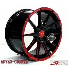 FK鋁圈 17吋 5/112 ADV-43 亮黑底紅透明漆車邊, 1個