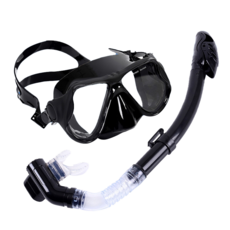 여름킹 고급 스노클링 마스크 장비, 검정색 세트