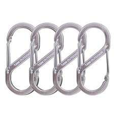 카라비너 대형 중형 소형 D형 S형 고강도 캠핑 비너 차박 타프 텐트 키링, 1세트, 1단, 05_S형 6cm(샴페인핑크4)