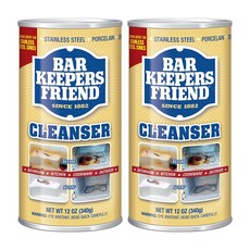 2개 주방 싱크대 다용도 청소 클렌저 세정제 분말 파우더 340 g Bar Keepers Friend, 340g