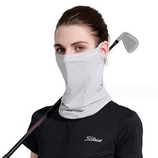 르미나인 넥일체형 안면 햇빛가리개 UV 자외선 차단 스포츠 골프 낚시 자전거 프리미엄 페이스커버 방한마스크, 그레이