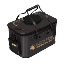 DFMEI 釣魚箱 活魚桶 eva一體成型裝魚桶釣魚摺疊水桶漁具用品, 1個, 黑色活魚桶