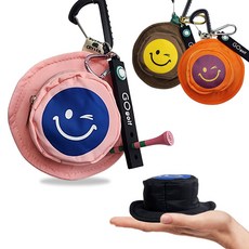 벙거지 골프공파우치 골프티꽂이 SET 필드 멀티파우치 파크골프 호환, 1세트, 핑크